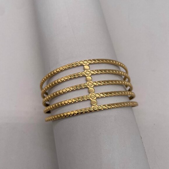 Openwork Cuff Bangle Bracelet Gold Tone Preppy Casual Going Out Evening - Picture 4 of 8